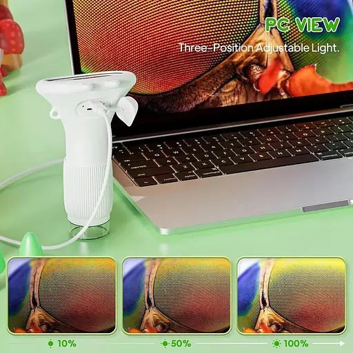 Портативний мікроскоп для дітей з 2-дюймовим HD-екраном, мінілупа зі збільшенням 1000x з підсвіткою - фото 9