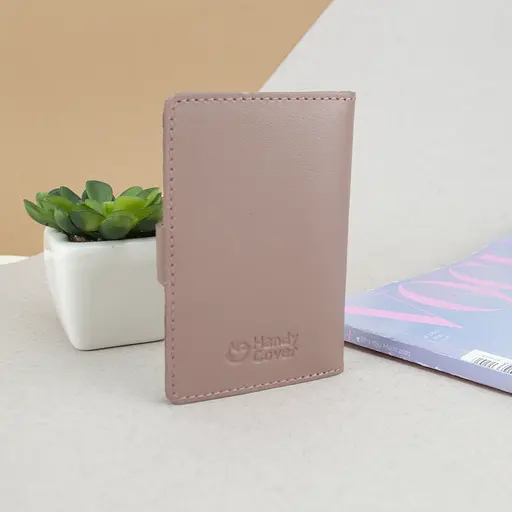 Обложка на документы кожаная на кнопке HC0035 нюдовая - фото 8