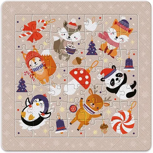 Пазлы трехслойные Interdruk Christmas Cute animals 49 шт. (376350) - фото 2