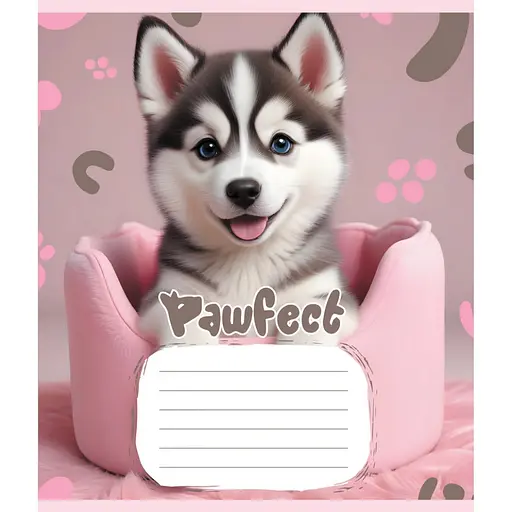 Зошит учнівський "Цуценята" Leader 012-510126C-4 в косу лінію, 12 аркушів - фото 1