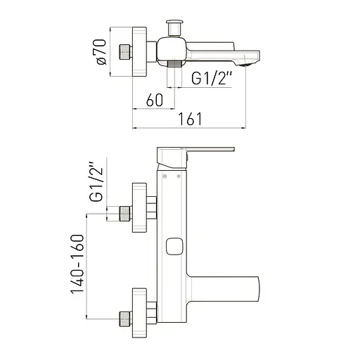 Змішувач для ванни Volle Sota de la noche 1538.030104 Чорний матовий - фото 2