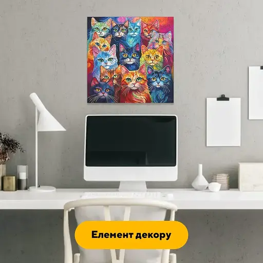 Дерев'яний фігурний пазл Колоритні Котики, А4, Картонна коробка 100 елементів - фото 5