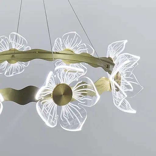 Роскошная подвесная люстра с цветами в латунном корпусе Ø 75 см Ст. D 5021L-750*160 Line F - фото 4