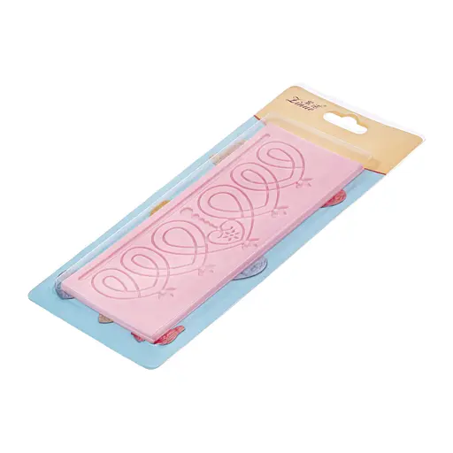 Силіконовий кондитерський килимок для гнучкого айсингу і мастики 16.7х7 см, Kitchen Master Рожевий 86713 - фото 2