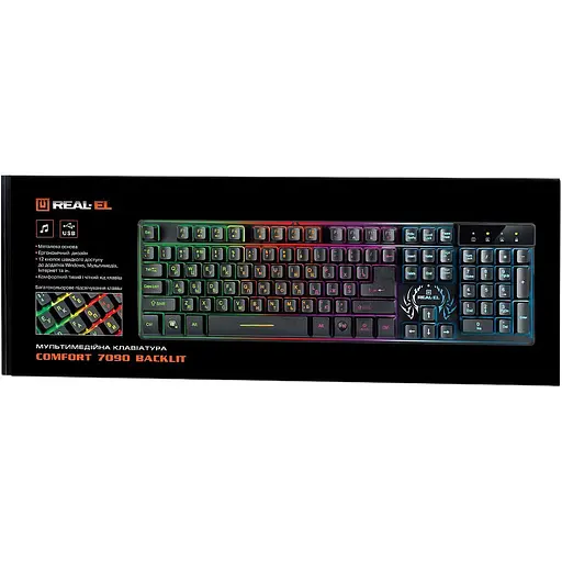 Клавіатура Real-El Comfort 7090 Backlit Black EL123100031 (128767) - фото 10