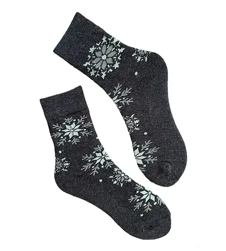 Женские носки с махровой стопой "Зима" индийский хлопок 233004 - фото 1