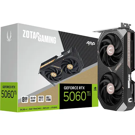 Відеокарта Zotac GeForce RTX 5060 Ti 8GB AMP (ZT-B50610F-10M) EU [145643]
