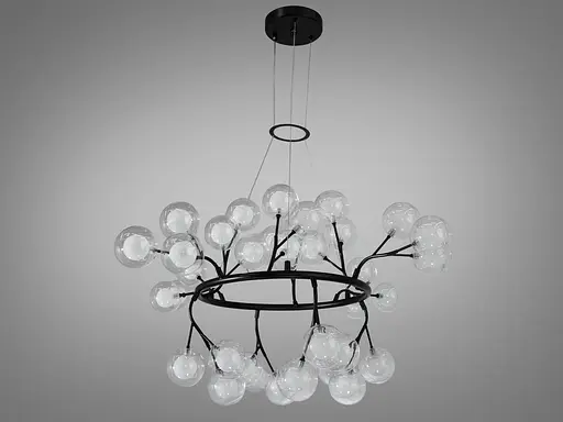 Ексклюзивна новинка чорна люстра підвіс "Світлячок", 36 ламп - фото 2