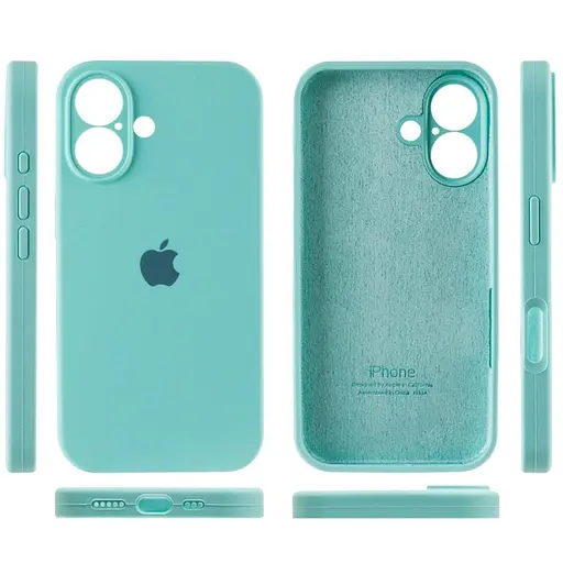 Чохол Epik Silicone Case Full Camera Protective AA для Apple iPhone 16, 6.1 Бірюзовий/Marine Green - фото 4