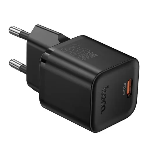Сетевое зарядное устройство Hoco N66 Ingenious single port PD35W charger(EU) Черный - фото 1