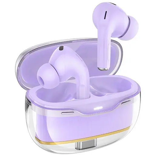 Навушники бездротові Hoco TWS EW54 вакуумні фіолетовий