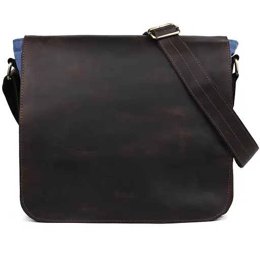 Кожаная мужская сумка через плечо TARWA 30х32х7,5 см nsa0001246 - фото 3