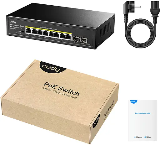 Коммутатор Cudy GS1008PS2 8-Port Gigabit PoE+ Switch with 2 Gigabit SFP slot 120W - фото 3