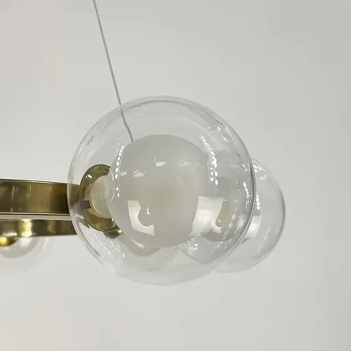 Кольцевая латунная люстра с 8 двойными плафонами Ø 50 см Ст. MJ 207/8 AB | Line F - фото 3