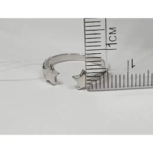 Срібне незамкнене кільце Qvaliz Зірки. 90101192 14,5 - фото 4