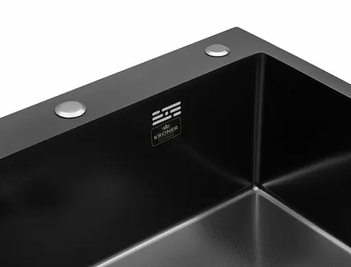 Кухонна мийка Kroner KRP Derby - 5843HM ​​PVD (2,5/0,5 мм) (CV027241) - фото 3