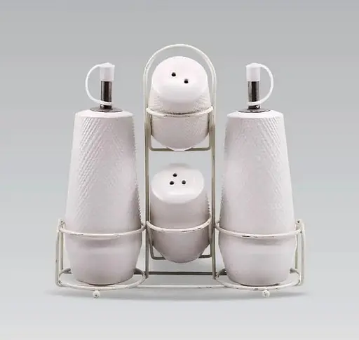 Керамічний набір для спецій та пляшечки для олії Maestro MR-20002-04S настільний набір баночок Білий - фото 1