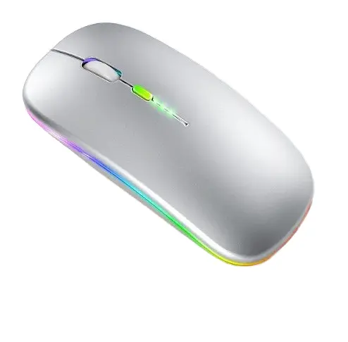 Мишка безшумна комп'ютерна, бездротова Macarone Bluetooth, USB, що перезаряджається, Сіра  - фото 1