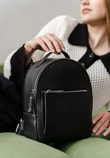 Кожаный рюкзак Groove S черный - фото 8