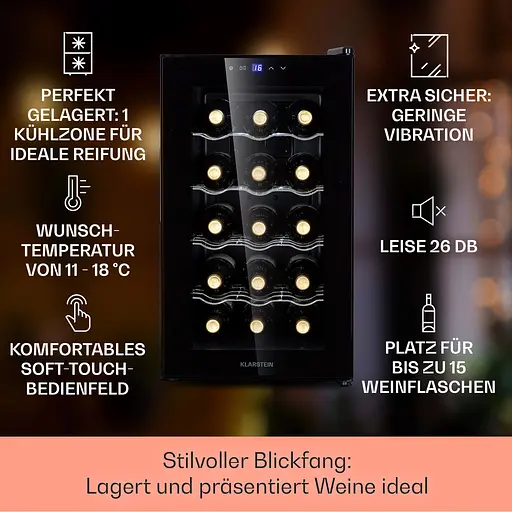 Винний холодильник Klarstein Barolo 15 Uno (10041207) - фото 6