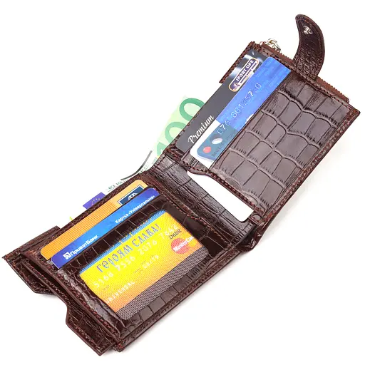 Мужской кожаный кошелек Canpellini 12х9.8х1 см acs0025053 - фото 4