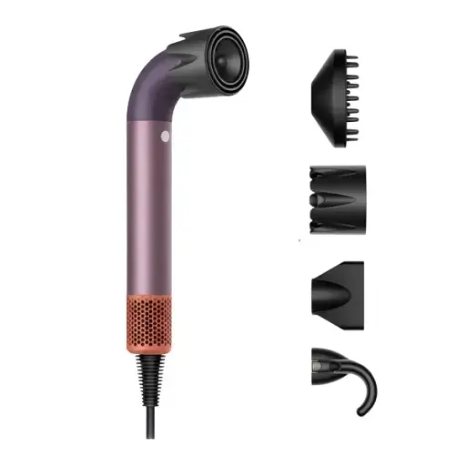 Фен-стайлер для волос Super Hairdryer 1600 Вт 4 насадки, фиолетовый - фото 1
