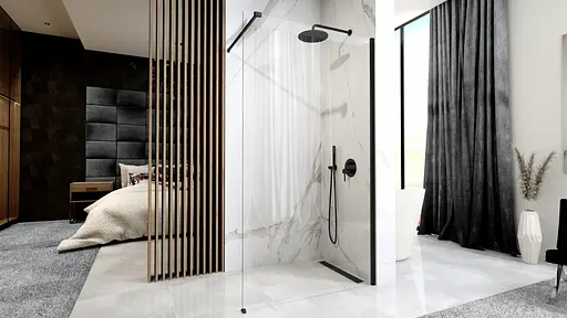 Душова стінка Rea Aero 80 black mat REA-K7580 - фото 2