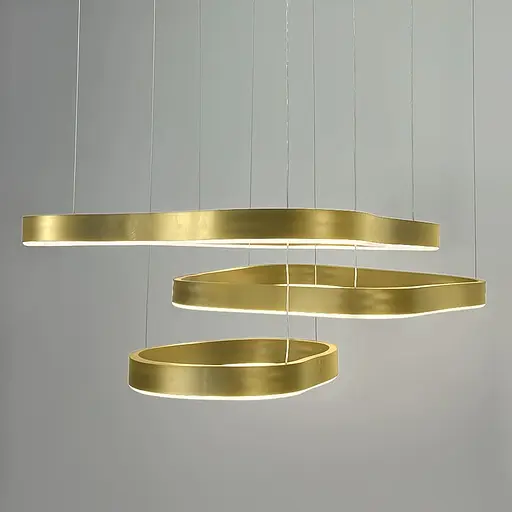 Необычная и эффектная люстра на 3 яруса 62+51+41 см в золотом корпусе Ст. PCL004-800*600*400 PGD Line F - фото 1