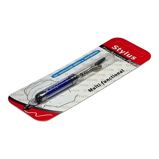 Стилус-брелок ємнісний, із синіми кристалами - фото 2