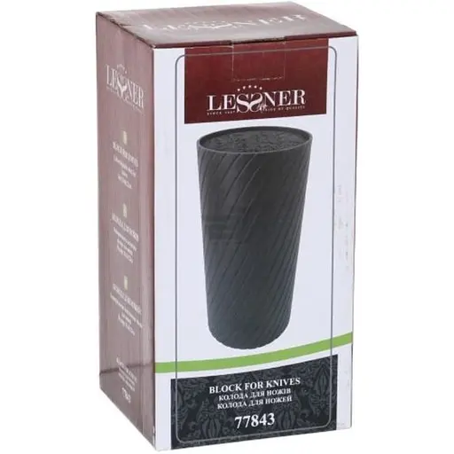 Підставка для ножів Lessner пластикова 11x8x22 см чорна (77843) - фото 3