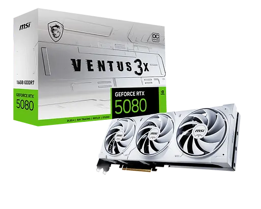 Відеокарта GeForce RTX 5080 16GB MSI Ventus 3X OC White (RTX 5080 16G VENTUS 3X OC WHITE) - фото 2