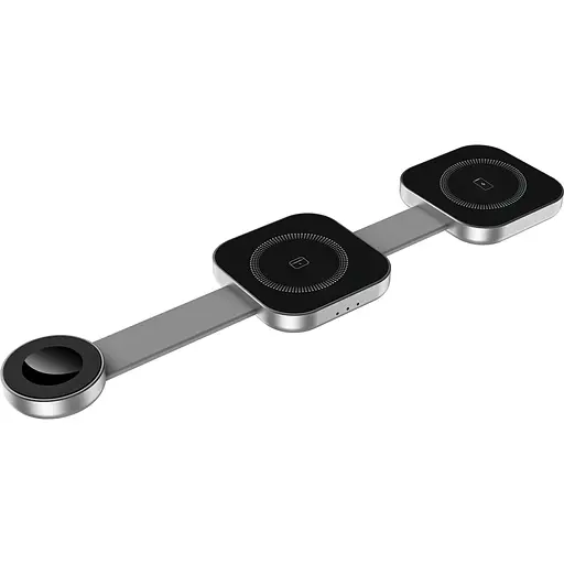 Бездротовий зарядний пристрій WiWU Planeta Trio 3in1 with MagSafe Silver (Wi-W031) [149148] - фото 2