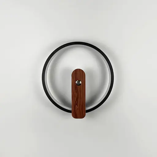 Бра в черном корпусе со светодиодным кольцом Ø 23,5 см Line F Арт. W788/2 BK - фото 7