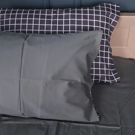 Простирадло MirSon Сатин 22-1372 Silver Checkered 200x220 см (2200010474626) - фото 5