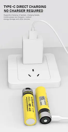 Аккумулятор 18650 LiitoKala Lii-35S Li-ion 3500mAh 3.7V Type-C (Желтый) - фото 4