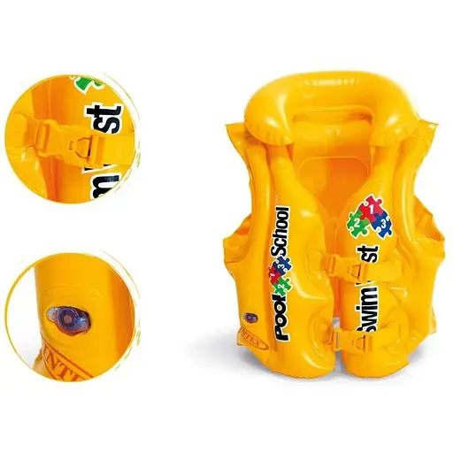 Дитячий надувний жилет Intex 58660 Pool School, серія Школа плавання, 50 x 47 см - фото 5