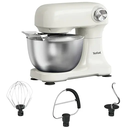 Миксер планетарный Tefal Bake Easy бежевый 500 Вт (QB140AF0) - фото 1