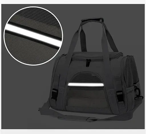 Сумка переноска для тварин Складна сумка для невеликих собак та кішок до 7 кг Сірий колір - фото 7