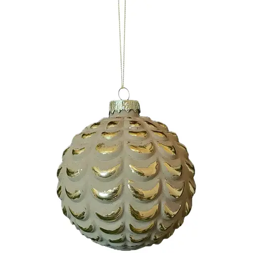 Ялинкова кулька Chomik луска рельєфна 8 см бежева  (5900779882607_2)