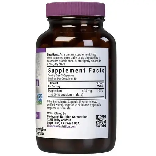 Магній малат Bluebonnet Nutrition Magnesium Malate 90 вегетаріанських капсул - фото 2