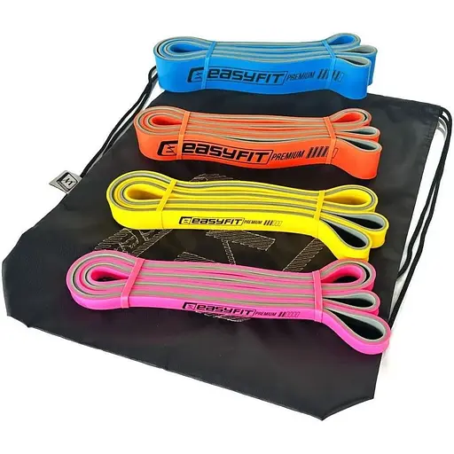 Набір двошарових гумок для підтягування EasyFit Premium 7-63 кг 4 шт. (EF-7634s) - фото 1