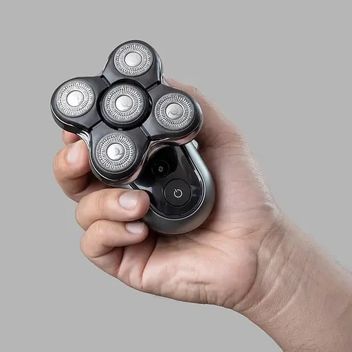 Remington Бритва электр. роторная RX7 ULTIMATE, бритв.головок-5, Li-Ion, сух.+влажн., триммер, черно-зеленый - фото 4