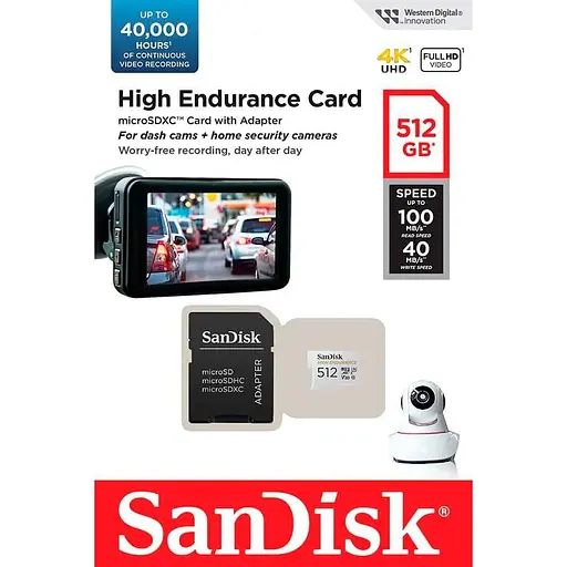 Карта памяти 512Gb microSDXC (UHS-1 U3) SanDisk High Endurance class 10 (SDSQQNR-512G-GN6IA) - фото 3