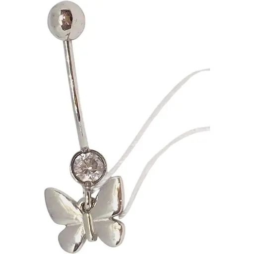 Срібна сережка для пірсингу пупка Ірій. 6018