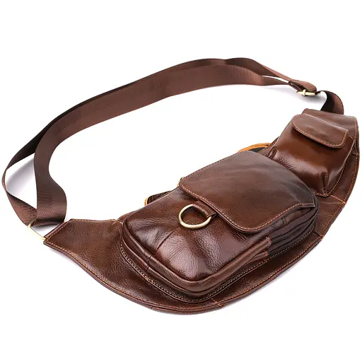 Чоловіча сумка через плече з натуральної шкіри Vintage 15х32х4 см sum0027482 - фото 5