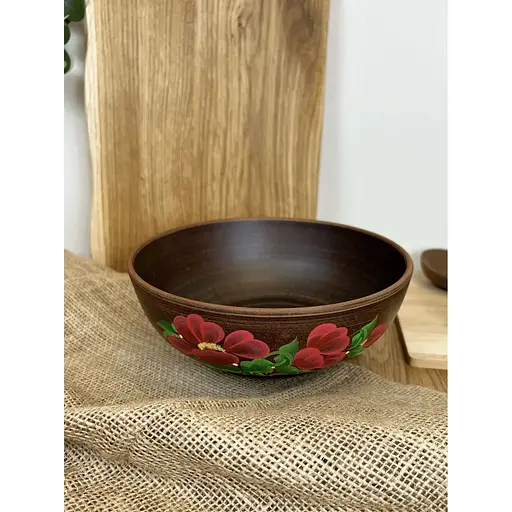 Миска керамічна (глиняна) Мак 1 л 