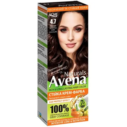 Устойчивая крем-краска для волос Acme Color Avena Naturals 4.7 темный шоколад - фото 1