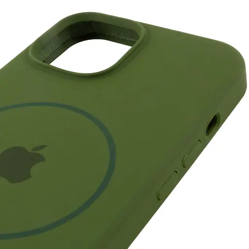 Чохол Epik Silicone Case Full Protective AA with MagSafe для Apple iPhone 15, 6.1 Зелений/Dark Olive - фото 4