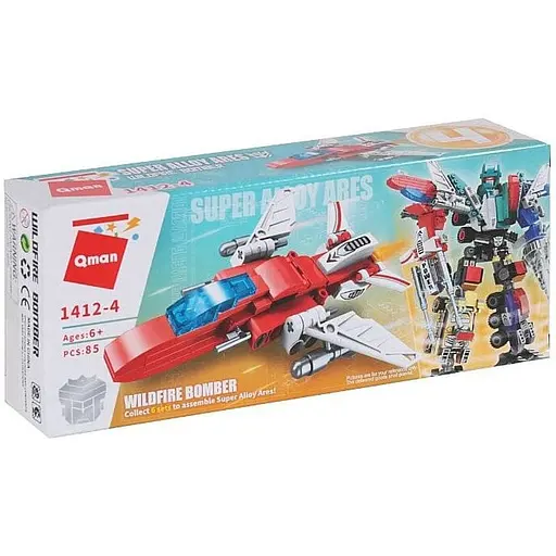 Детский конструктор Qman 1412 транспорт Wildfire Bomber - фото 1