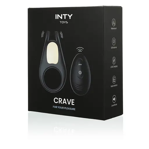 Віброкільце INTY Toys Crave 9.5 см (чорний) - фото 8